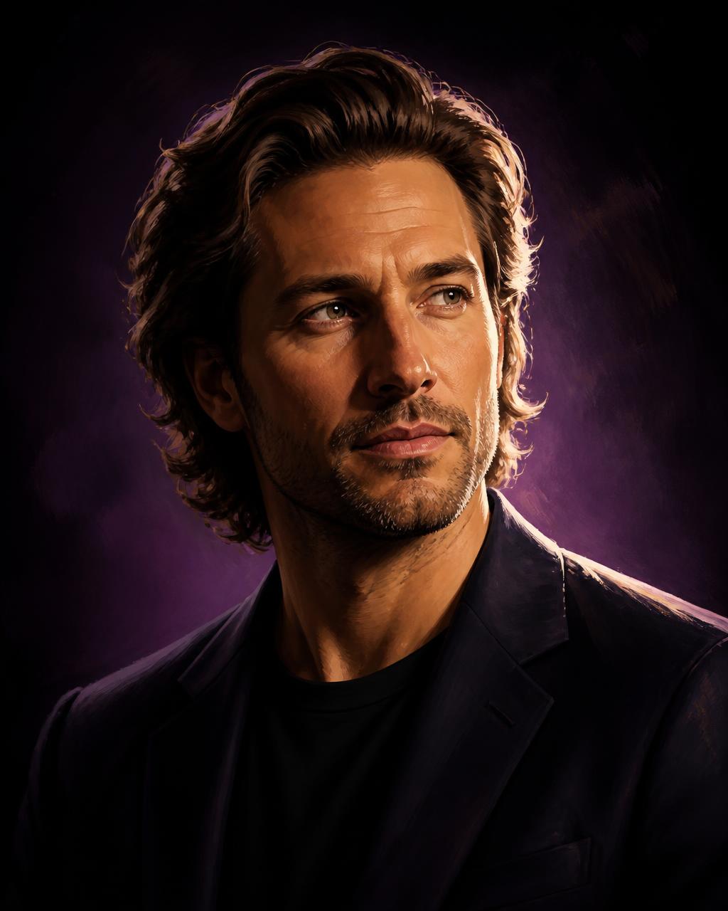 Illustrated portrait of Levi, Partner at LivFastt Studio